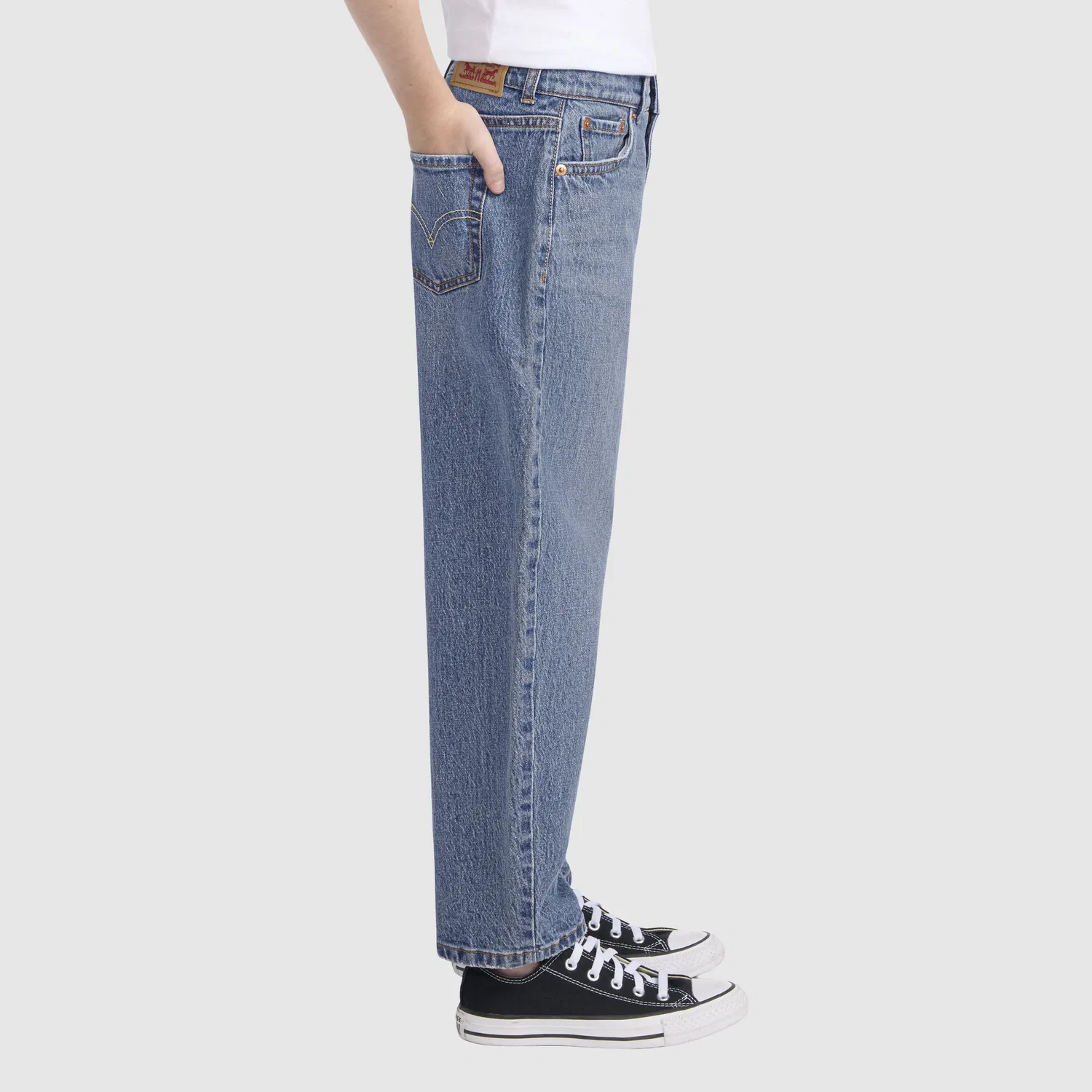 Широкие джинсы-бочонки для девочек 7-16 лет Levi's, Medium Wash — фото 3