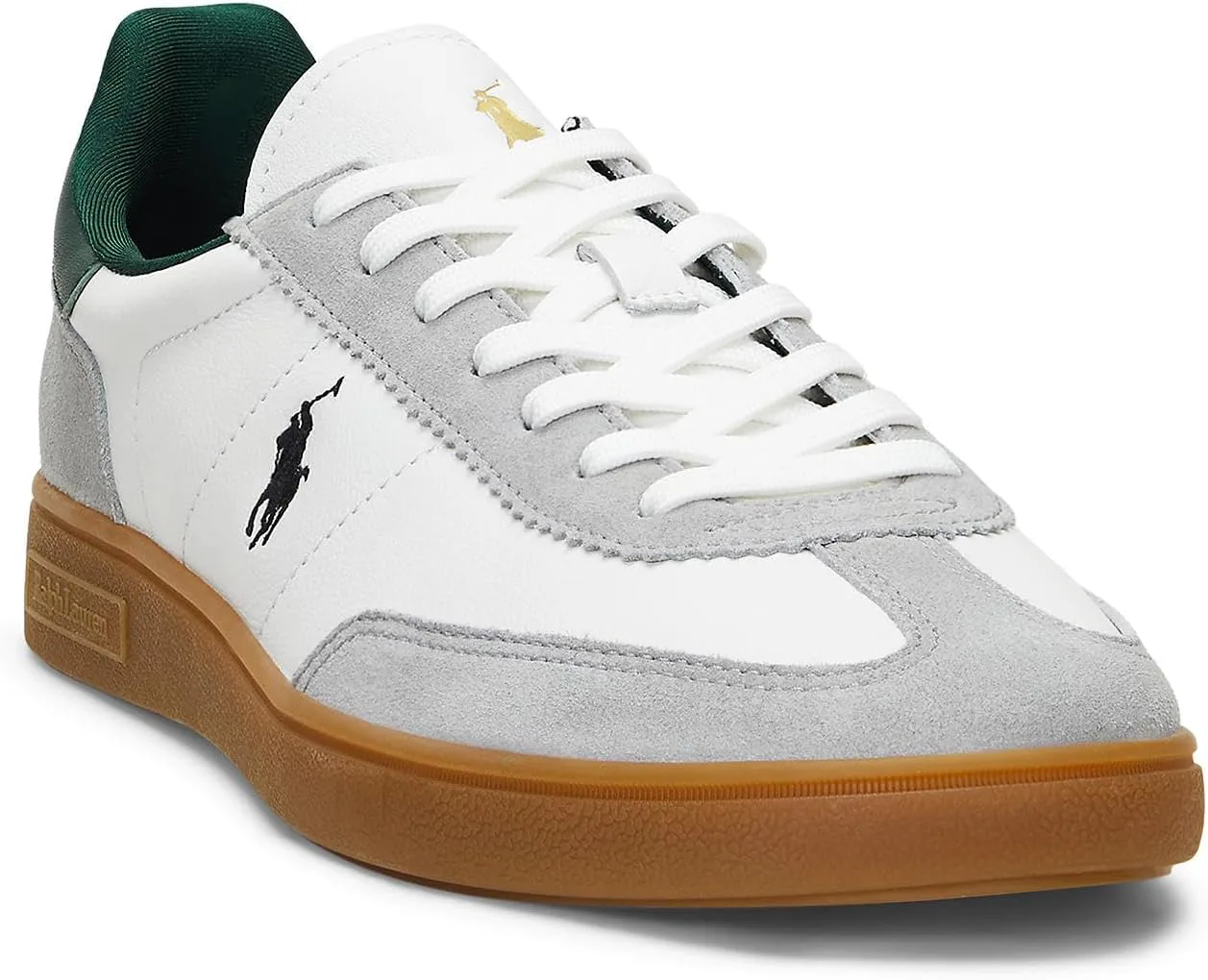 Мужские кроссовки Polo Ralph Lauren Bedford из кожи и замши, мягкий серый — фото 3