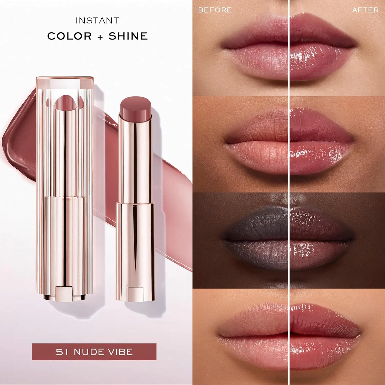 Бальзам для губ «Lip Idôle Squalane-12 Butterglow» от Lancôme Lancôme, 51 Nude Vibe — фото 3