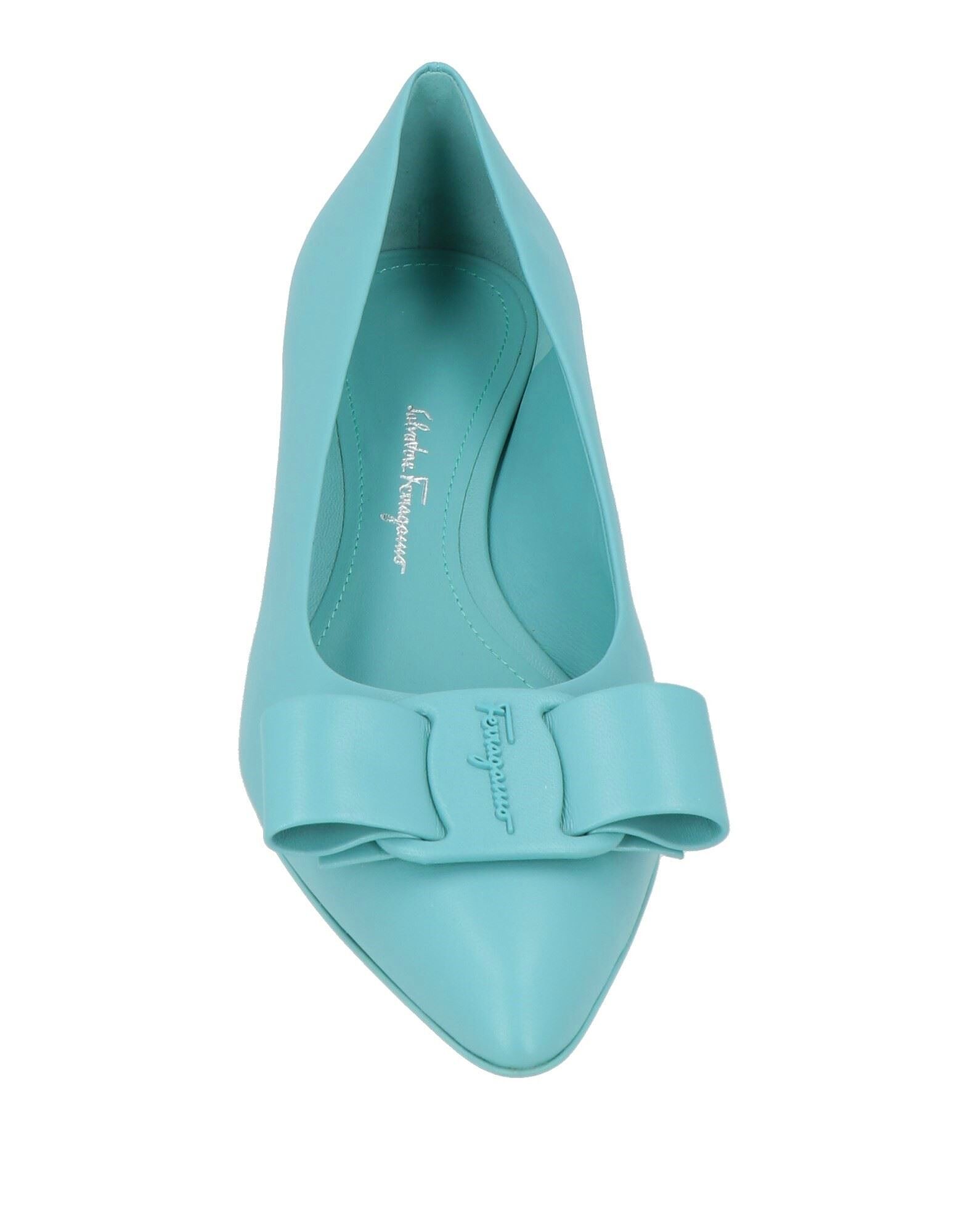 Балетки Ferragamo, зеленый — фото 4