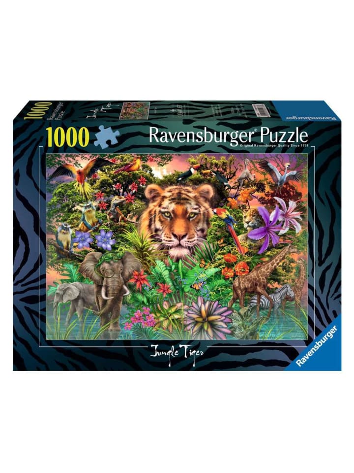 

Пазл Ravensburger «Тигр из джунглей» из 1000 деталей с красочным рисунком