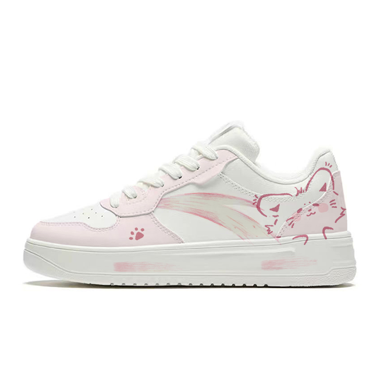 

Удобные низкие скейтбордные кроссовки из искусственной кожи с противоскользящим покрытием и амортизацией, унисекс Anta, розовый