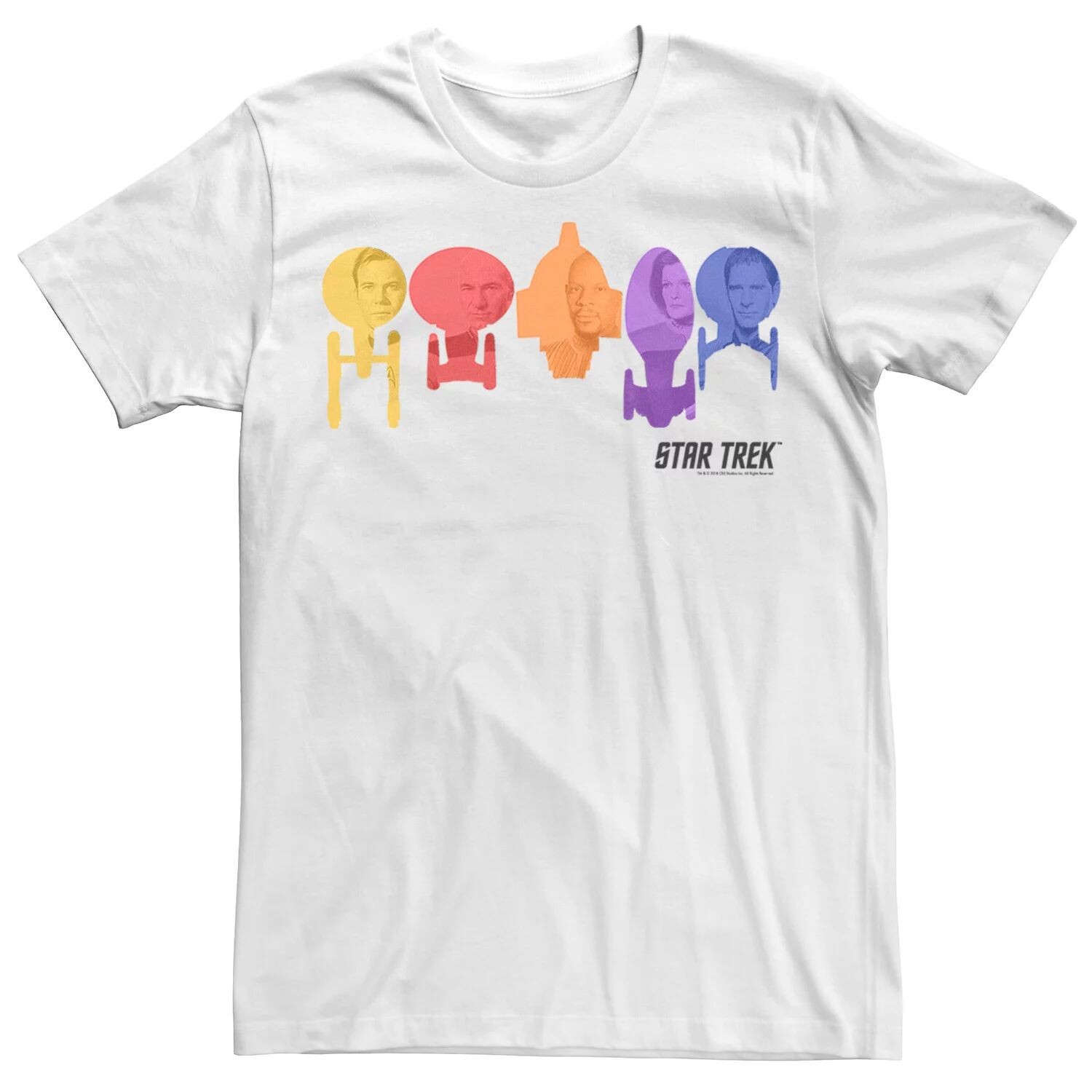 

Мужская футболка Star Trek Captain Ships Rainbow Fleet Licensed Character