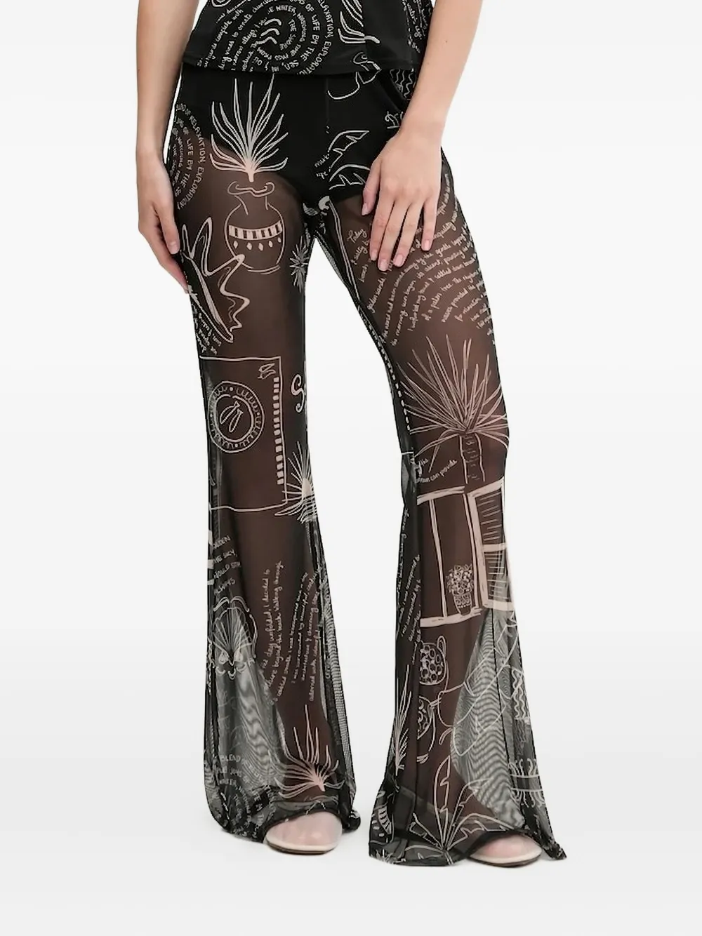 

Расклешенные брюки с принтом Never Fully Dressed, черный