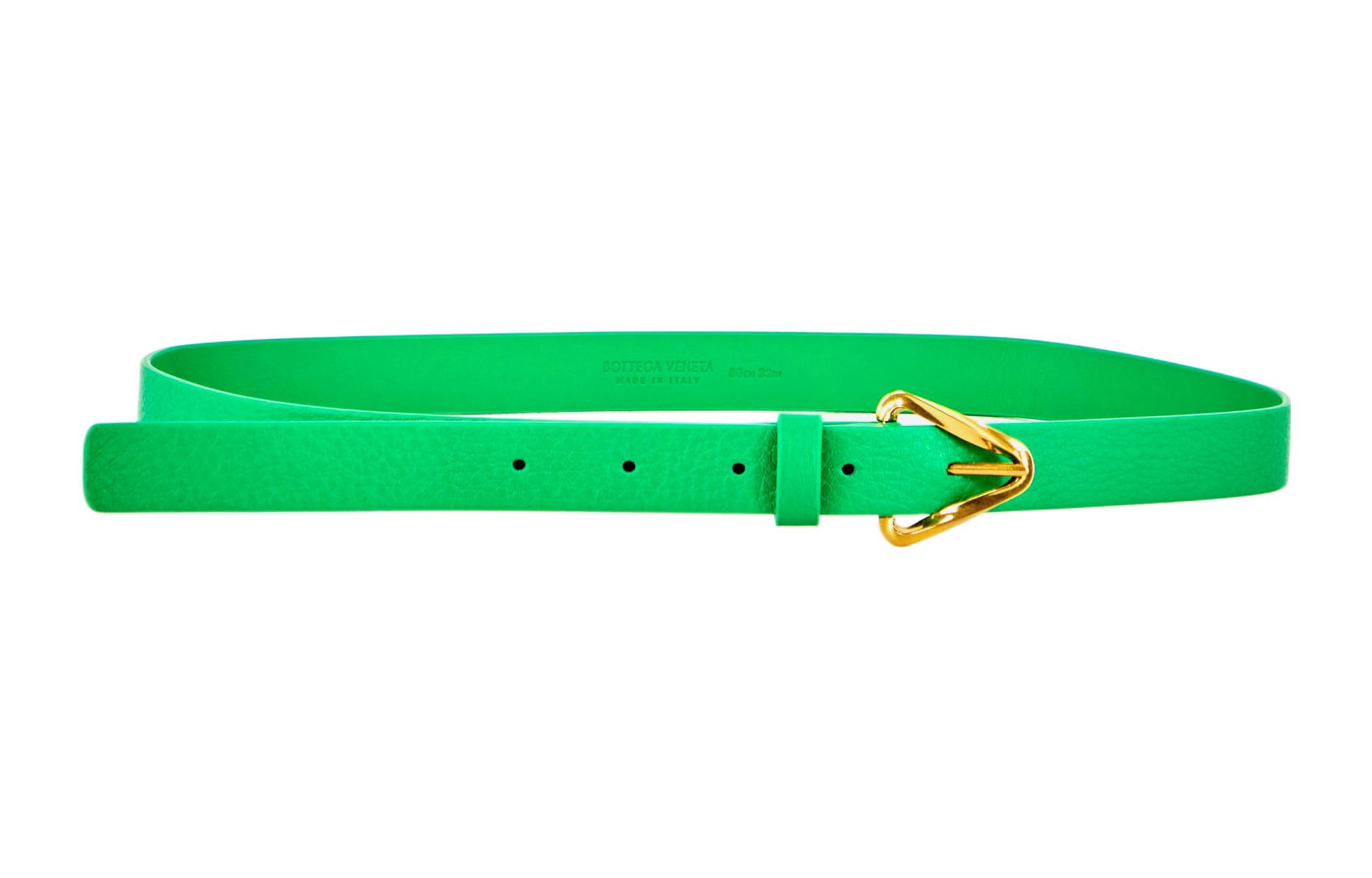 

Bottega Veneta Кожаный ремень женский зелёный шириной 2 см, Green