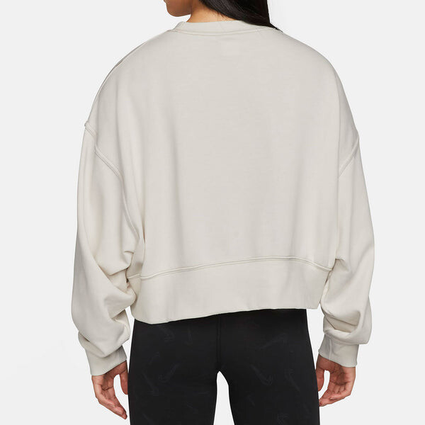 Свитер sportswear swoosh logo embroidered loose knit short round neck pullover hoodie Nike, белый — фото 2