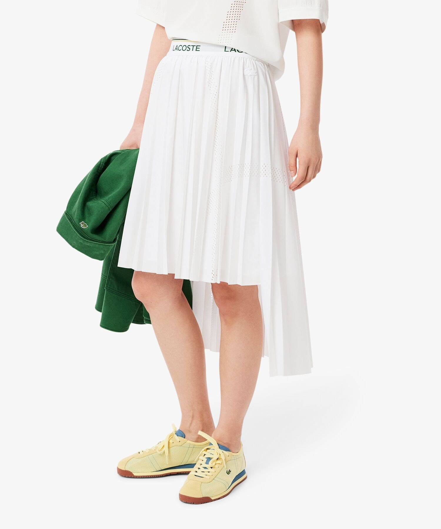 Юбка плиссированная Lacoste асимметричная, белый