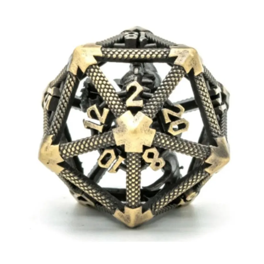 

d20 Крепость Полого Дракона – бронза, Dice Sets - Metal - Hollow