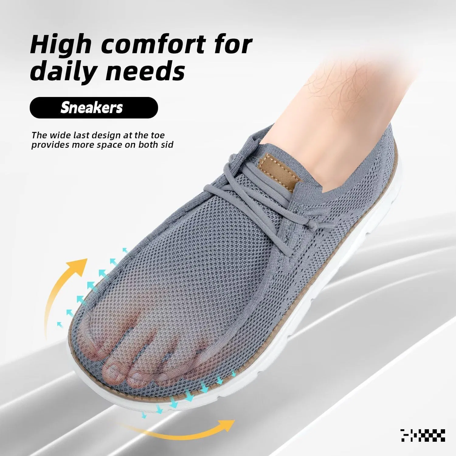 Мокасины на шнуровке, дышащие, Mens, 2 Grey Vooncosir — фото 4