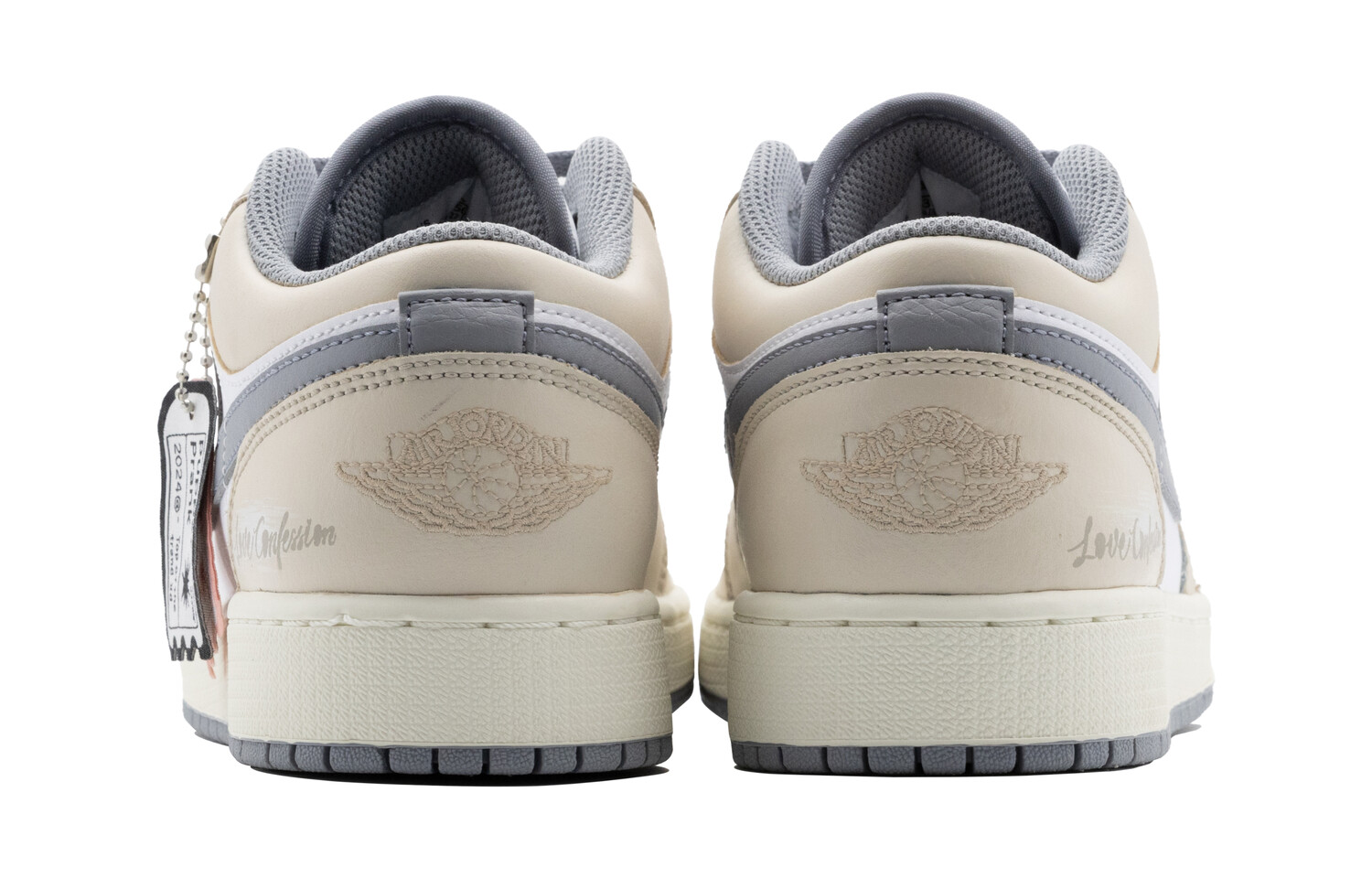 Кроссовки Air Jordan 1 Vintage Basketball Shoes Men Low-top Beige/White, цвет Off White — фото 4
