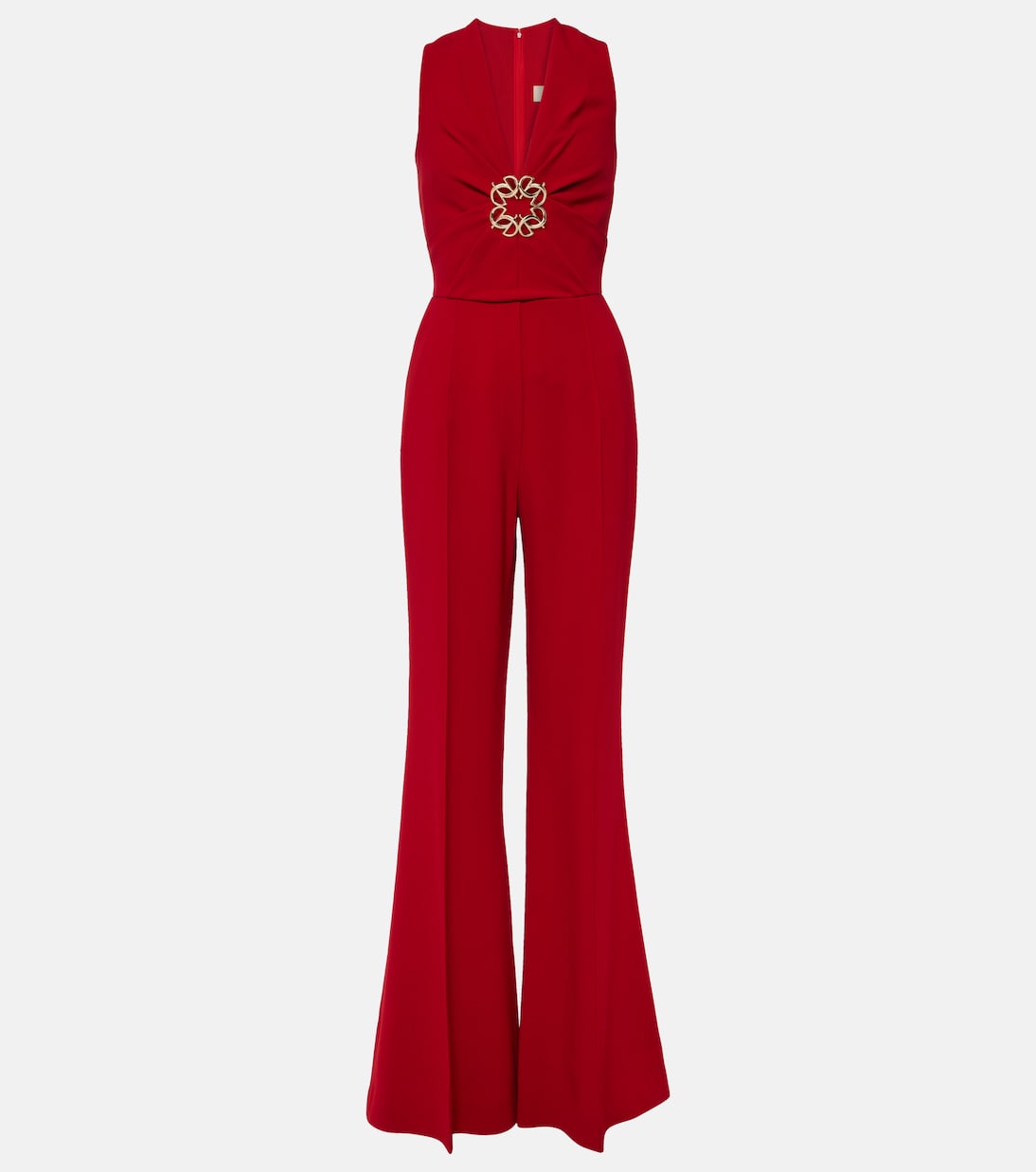 

Комбинезон из кади со сборками и декоративными вставками Elie Saab, Diana Red