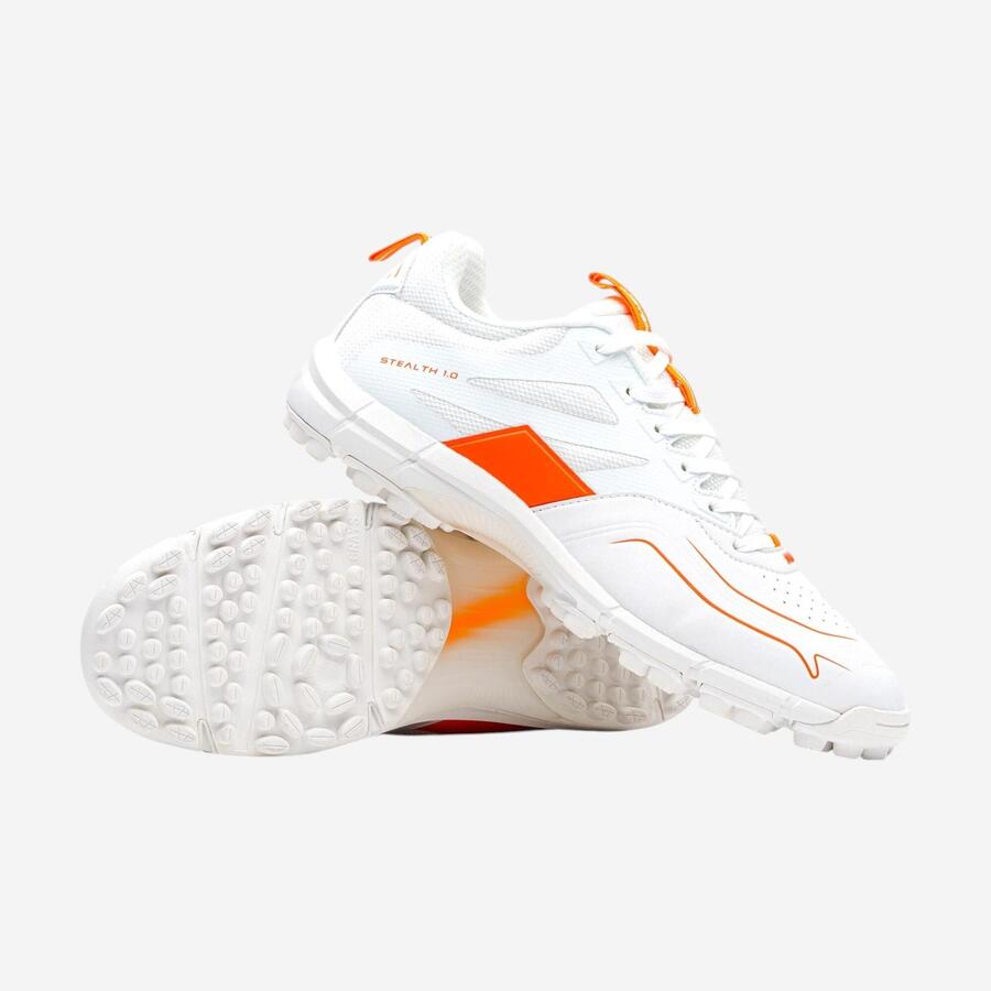 Женские/мужские кроссовки для хоккея на траве Grays Stealth 1.0, белые/оранжевые — фото 2