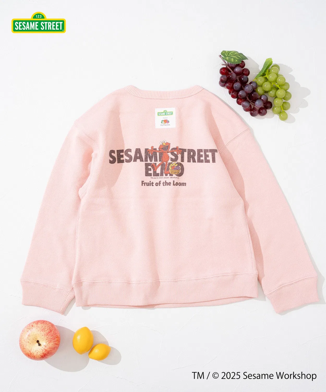 Свитшот детский FRUIT OF THE LOOM Sesame Street Элмо, розовый