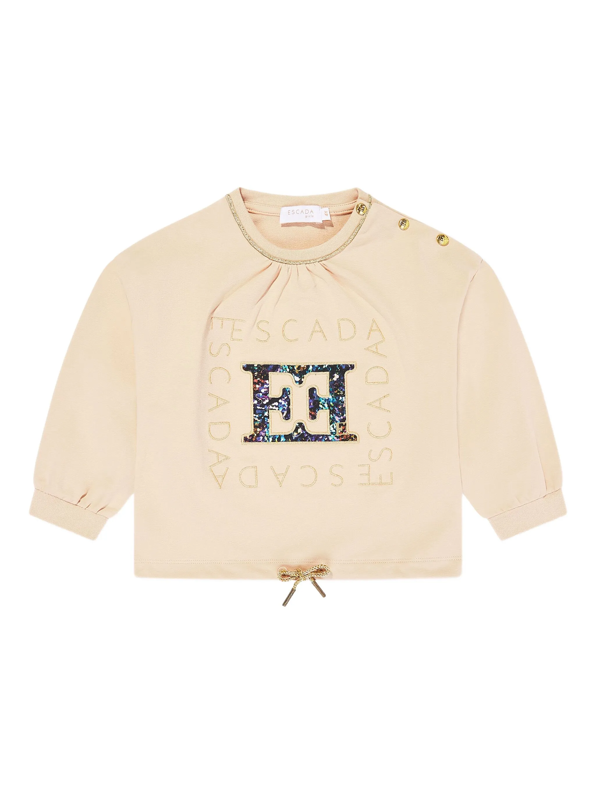

Топ с пайетками и логотипом Escada Kids, бежевый