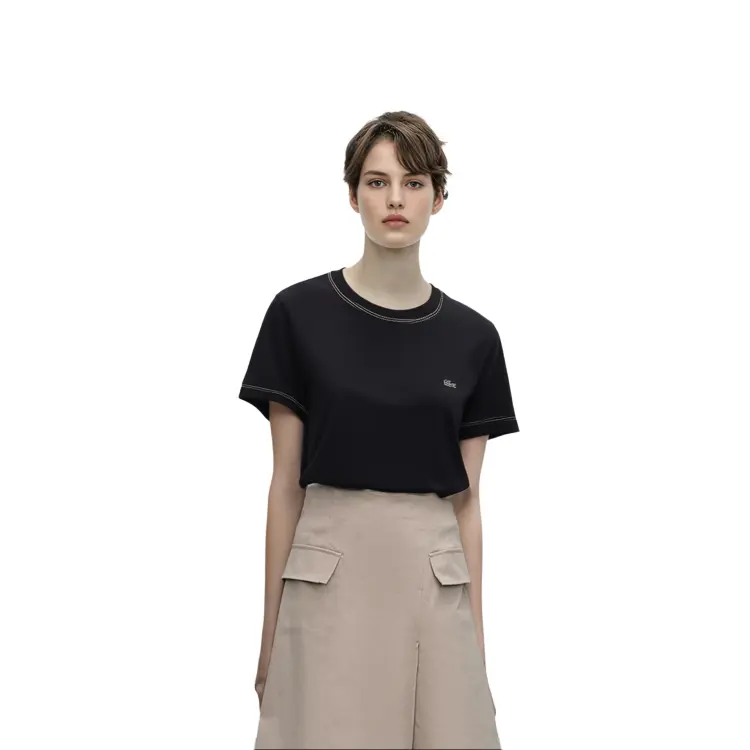 Футболка LACOSTE TF0097, женская, черная — фото 2