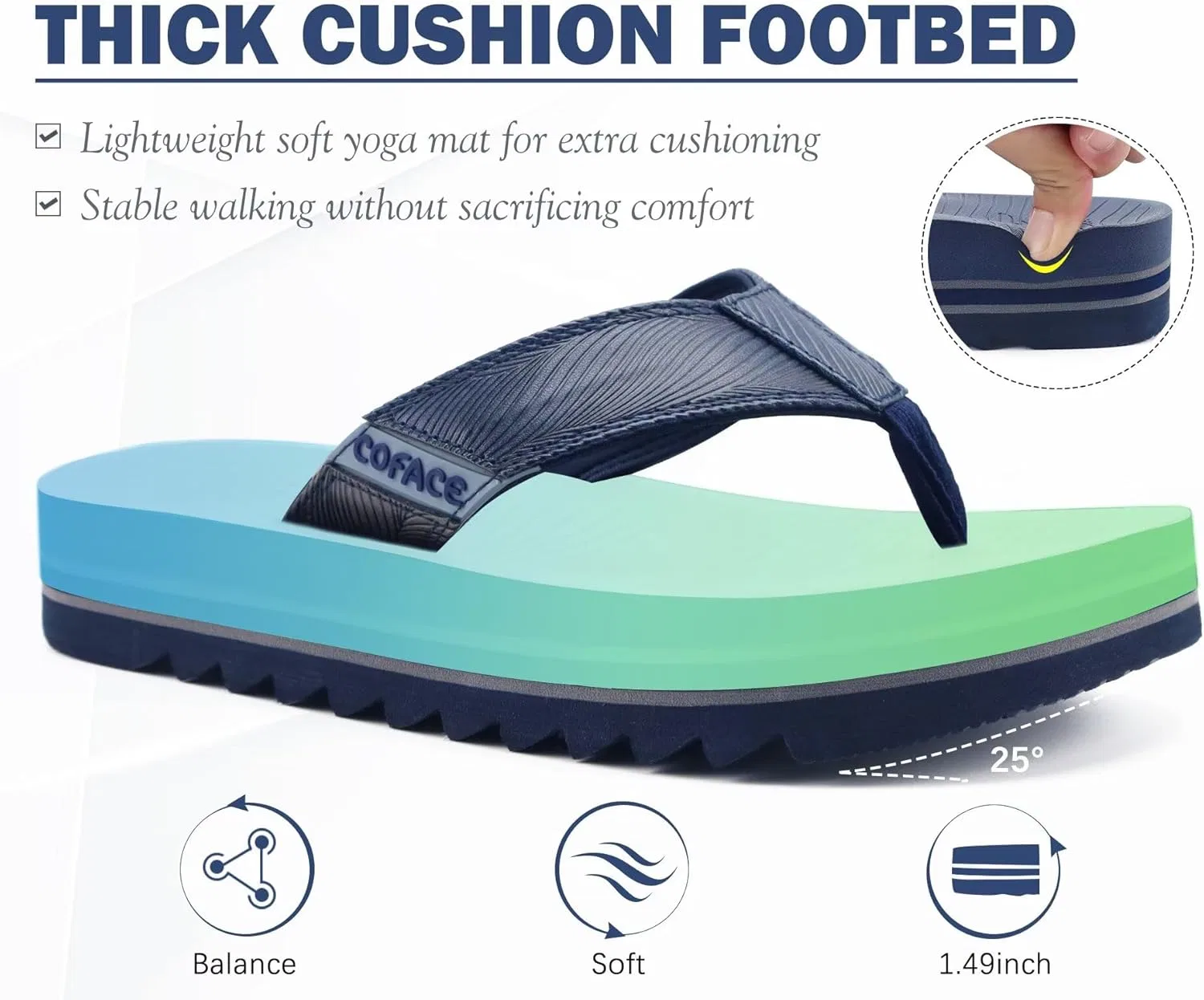 Сандалии с поддержкой стопы COFACE Navy Blue — фото 3