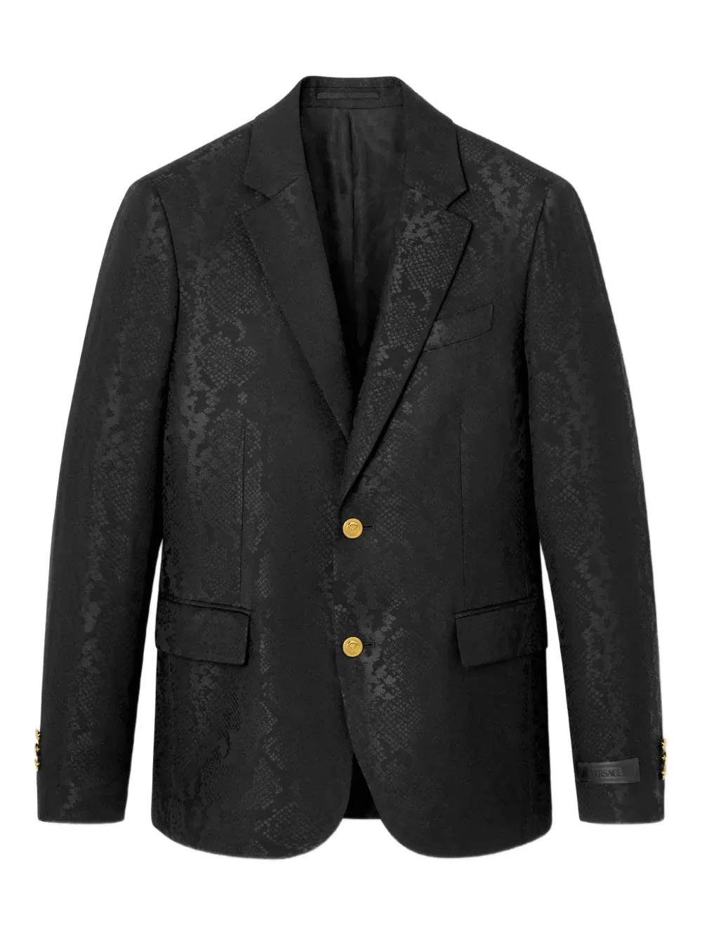 Пиджак со змеиным узором VERSACE, черный