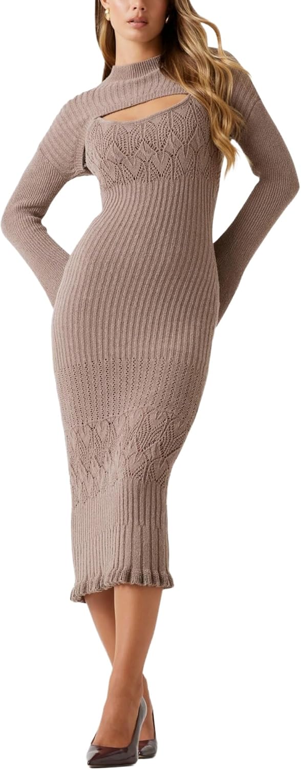 

Женское платье Shinju с длинными рукавами и болеро GUESS, Silk Taupe