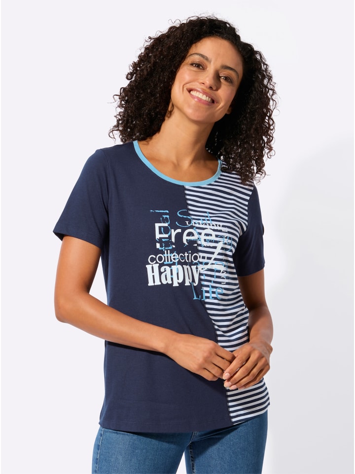 

Рубашка с круглым вырезом с принтом темно-синего и небесно-голубого цветов WITT WEIDEN