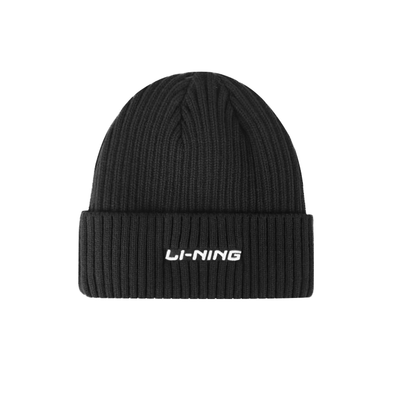 

Акриловая шапка-бини LiNing, цвет унисекс, черный/бежевый
