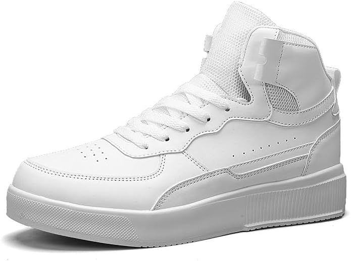 

Мужские кроссовки на высокой подошве из кожи, спортивные и повседневные Wanweisi., белый