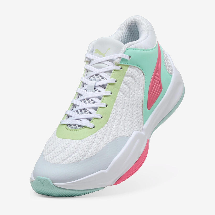 DECATHLON Детские баскетбольные кроссовки PUMA Court Pro белые/зелёные — фото 4