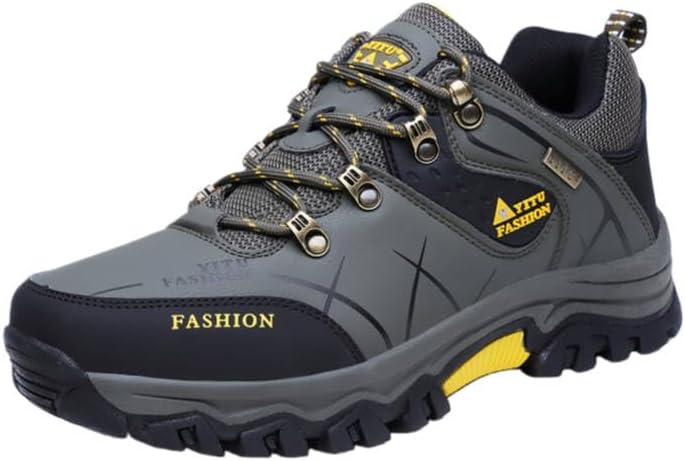 

Мужские всесезонные походные кроссовки низкого типа - легкие, прочные, с протекторами из TPR, носок и верх из синтетического материала - коричнево-черные треккинговые ботинки для улицы, кемпинга и города - с шнуровкой до щиколотки Minlaidian