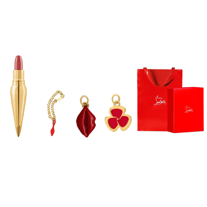 Набор косметики для женщин Christian Louboutin, lipstick #385+heart-shaped box+short chain+love accessories+trefoil — фото 2