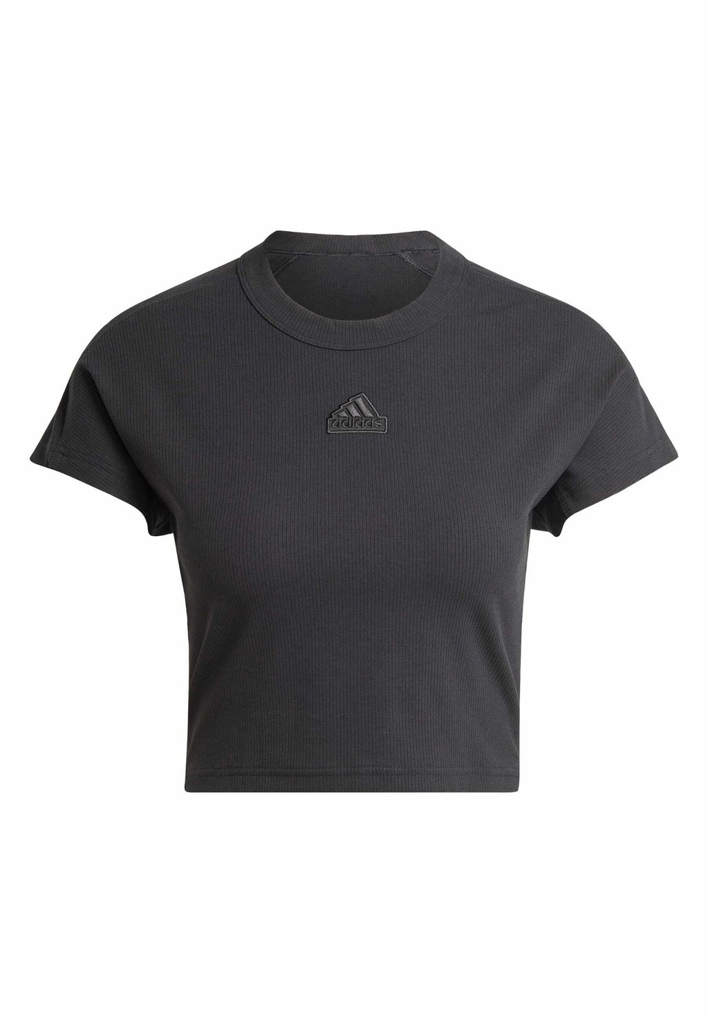 

Базовая футболка LOUNGE RIBBED CROP adidas Sportswear, черный