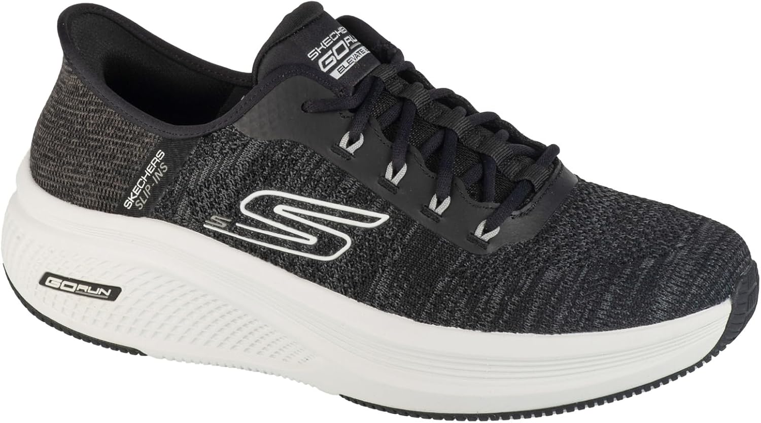 Мужские слипоны Skechers Hands Free: Go Run Elevate 2.0 Steady Motion, белый/черный — фото 2