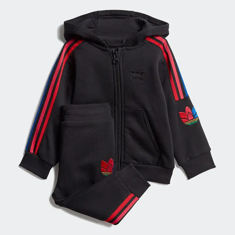 Повседневная спортивная одежда серии Clover красно-черная для детей 3-7 лет Adidas Originals — фото 3