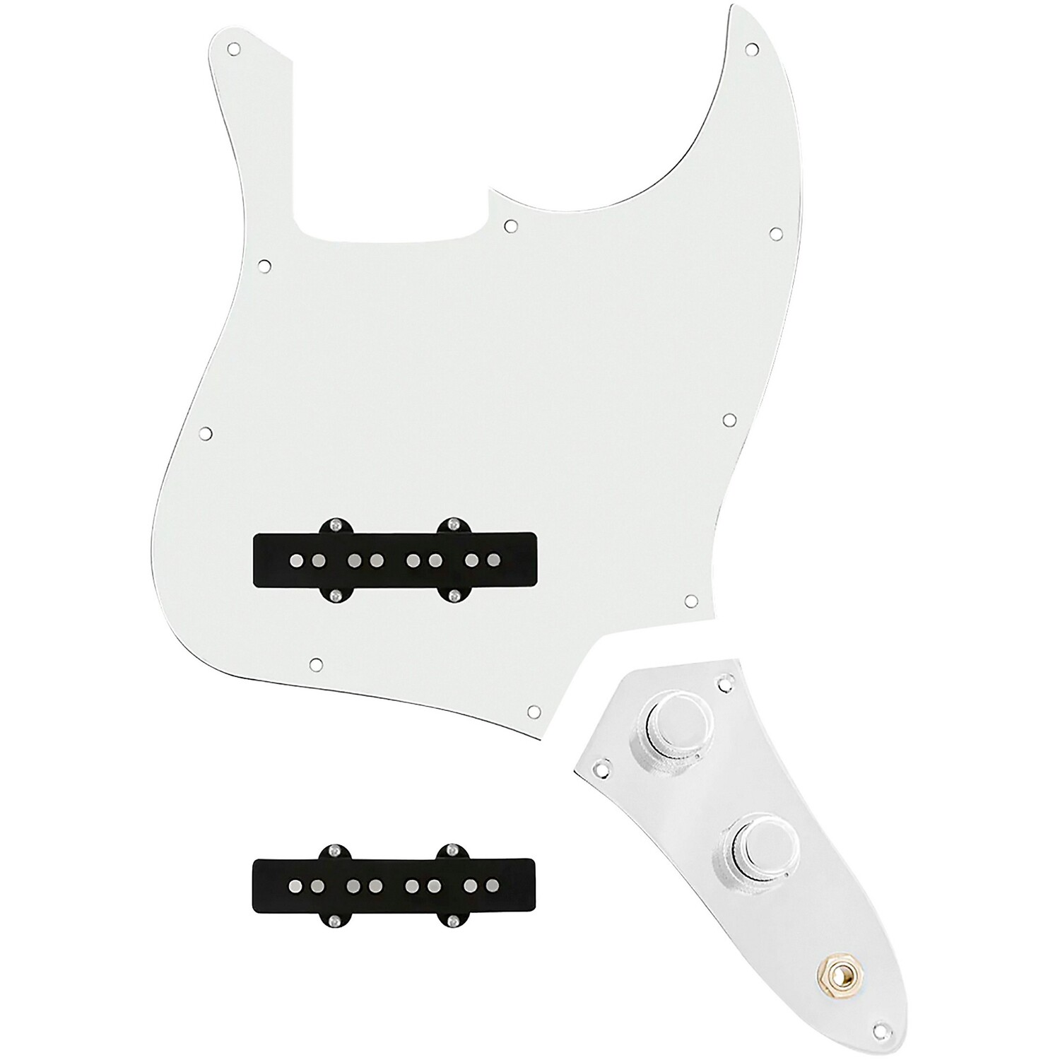 

Изготовленная на заказ накладка Jazz Bass 920d с карманными (винтажными) звукоснимателями и пластиной управления JB-CON-C, пергамент 920d Custom
