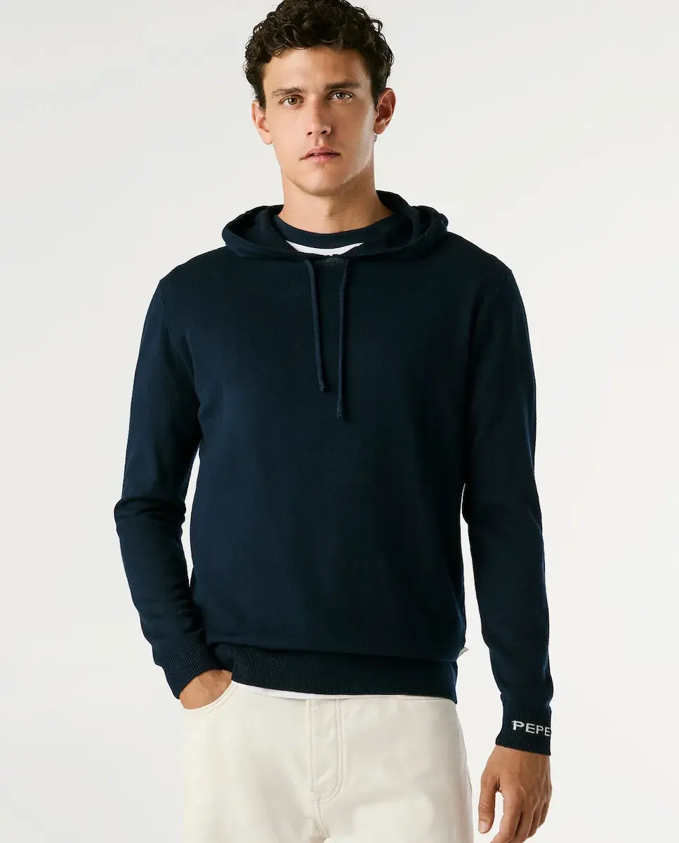 

Мужская толстовка с регулируемым капюшоном Pepe Jeans, темно-синий