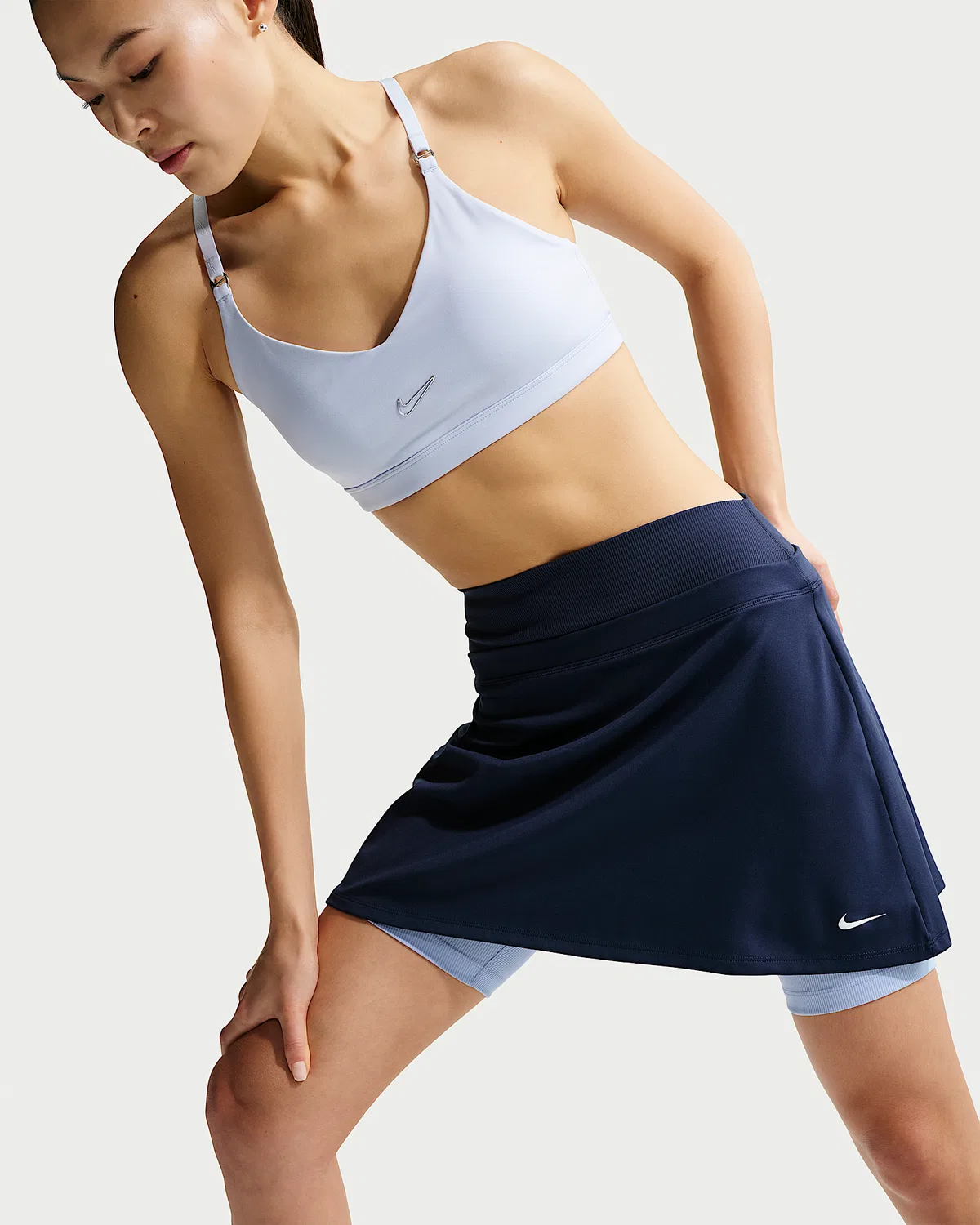Женская юбка Dri-FIT Nike One, Midnight Navy/Aluminum/White — фото 4