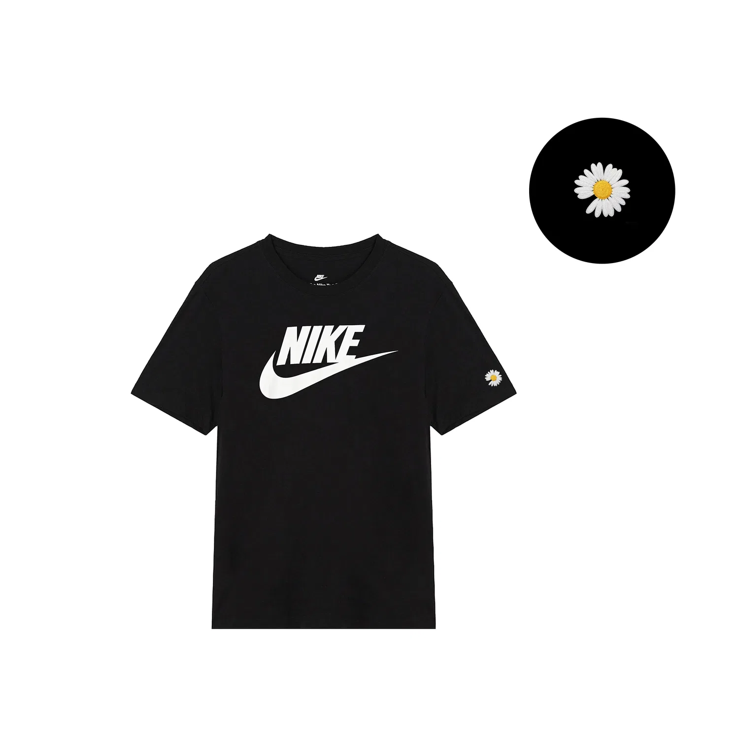Футболка Nike Sportswear хлопковая с круглым вырезом, черная — фото 4