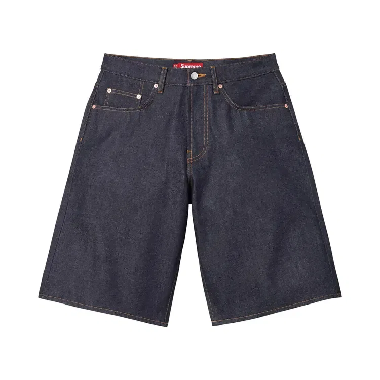 Джинсовые шорты багги Supreme Selvedge, синий