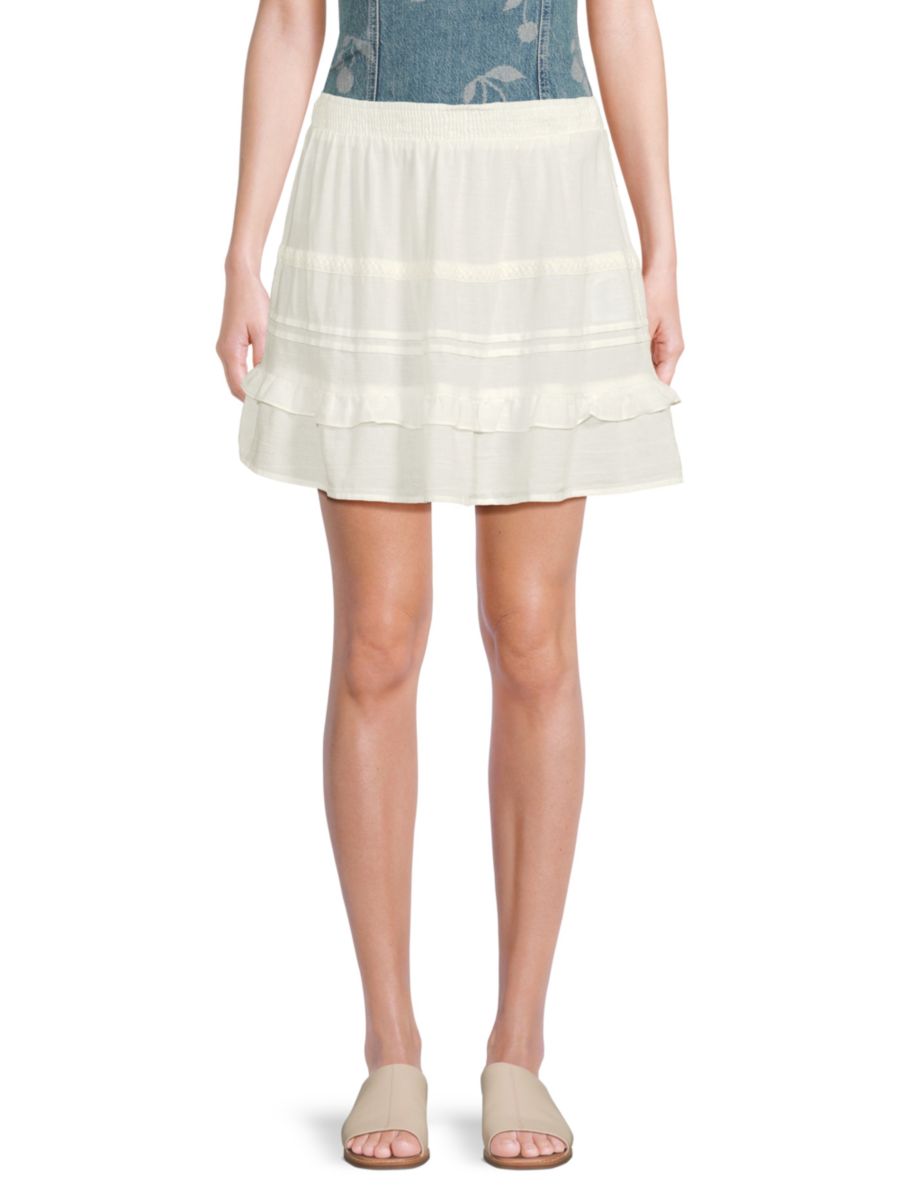 

Красивая многоярусная хлопковая мини-юбка Vero Moda, цвет Snow White