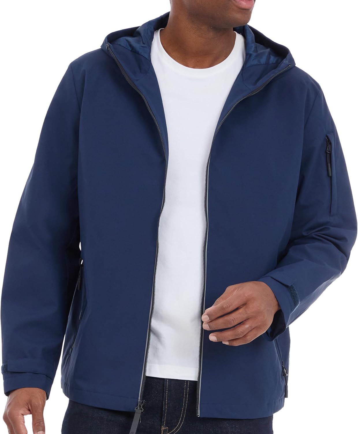 

Michael Kors мужская ветровка с капюшоном, защита от дождя и ветра, Midnight Blue