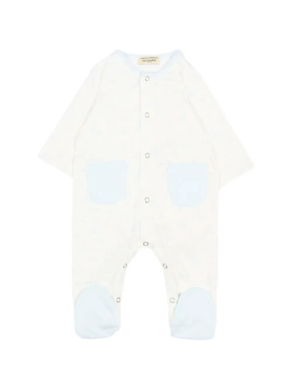 Комплект с принтом: бодик и шапочка Trussardi Junior, бежевый — фото 2