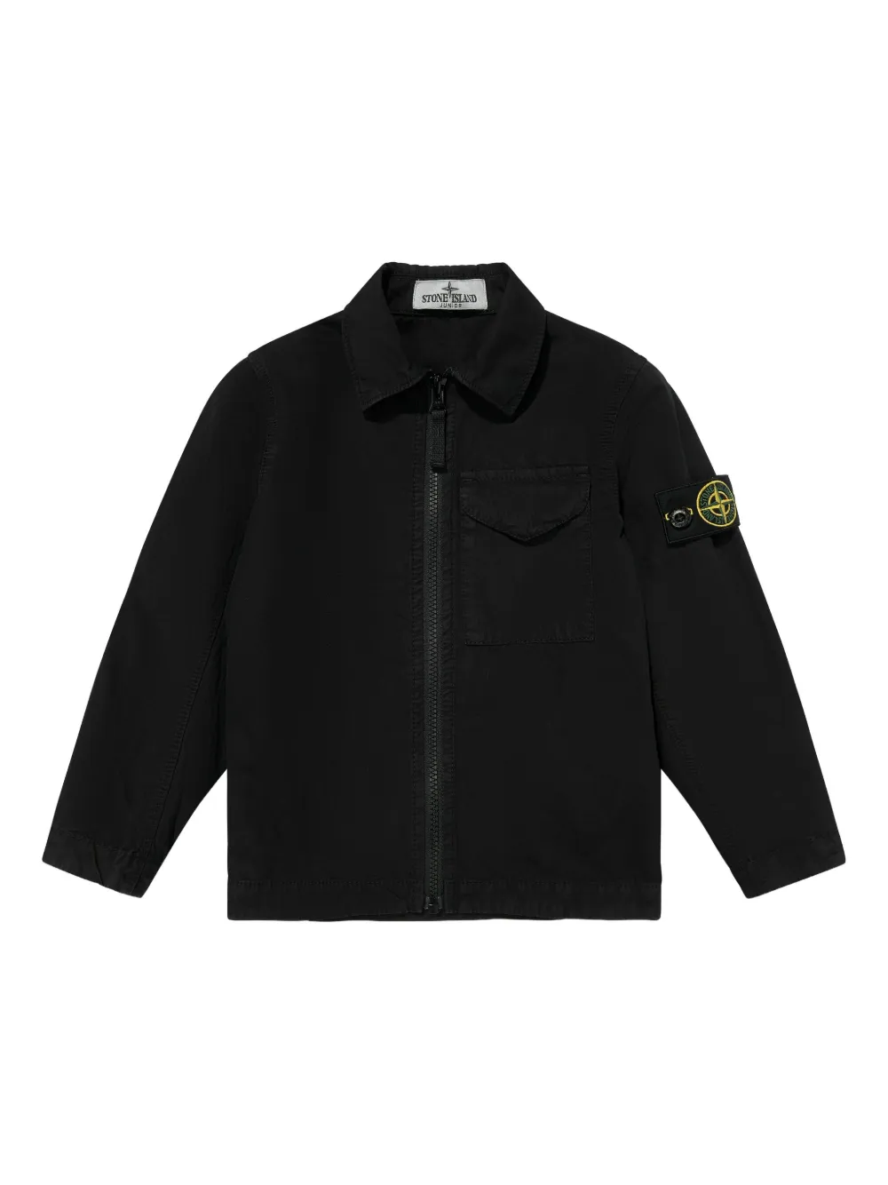 

Рубашка Zip-front patch-pocket top Stone Island Junior, черный
