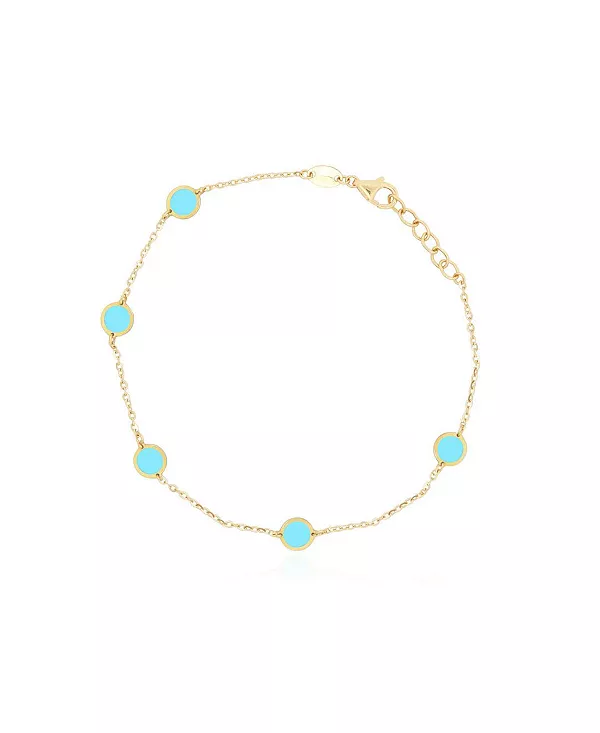 

Браслет-Цепочка с бирюзовыми пузырьками, 14-каратное золото The Lovery, turquoise