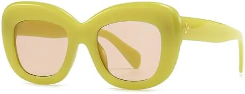 

Модные ретро-солнцезащитные очки большого размера 2027 года для женщин и мужчин, с заклепками, трендовые женские очки с защитой от УФ-излучения UV400 MTZJH, Green Tea