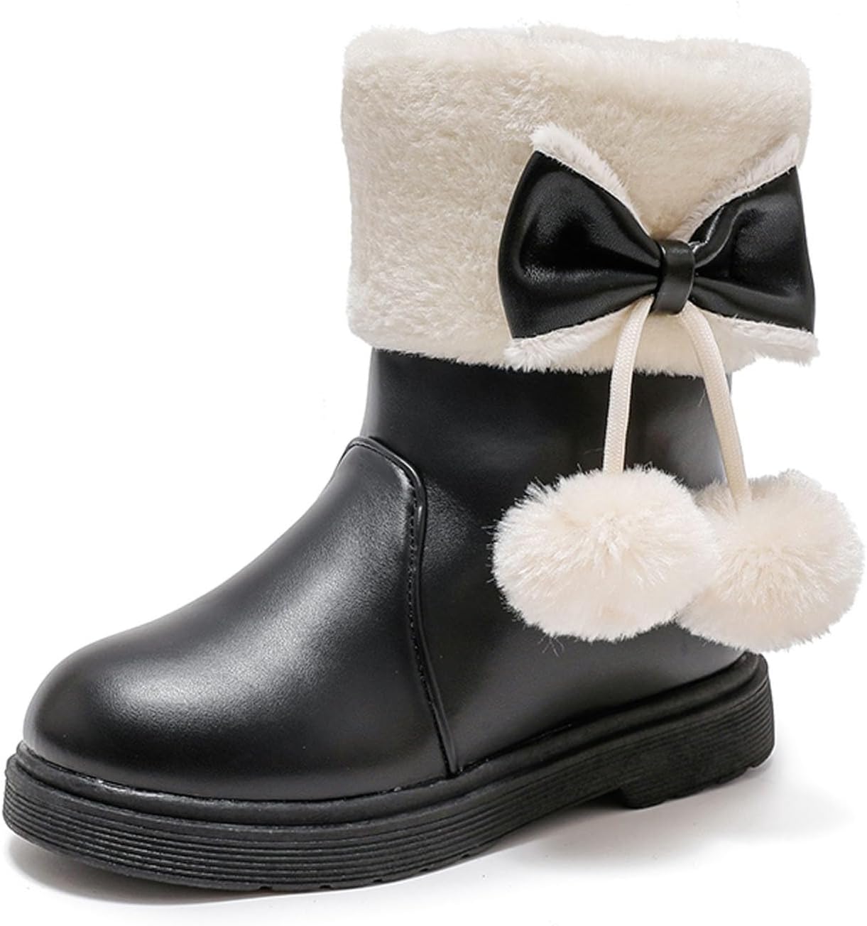 

Детские зимние ботинки для девочек с утеплителем из искусственного меха, укороченные ботильоны с противоскользящей подошвой, зимние короткие ботинки для улицы, милые походные ботинки Generic, #007