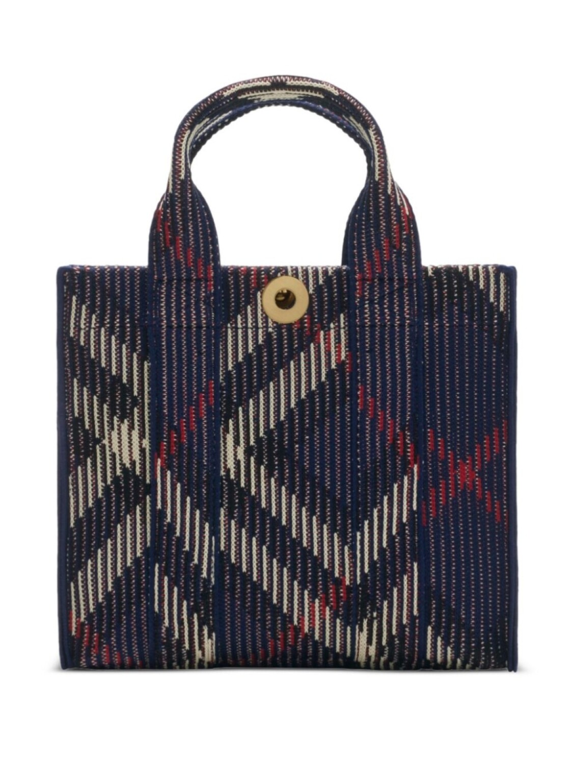 

Сумка-тоут Burberry mini Check вязаная, синий
