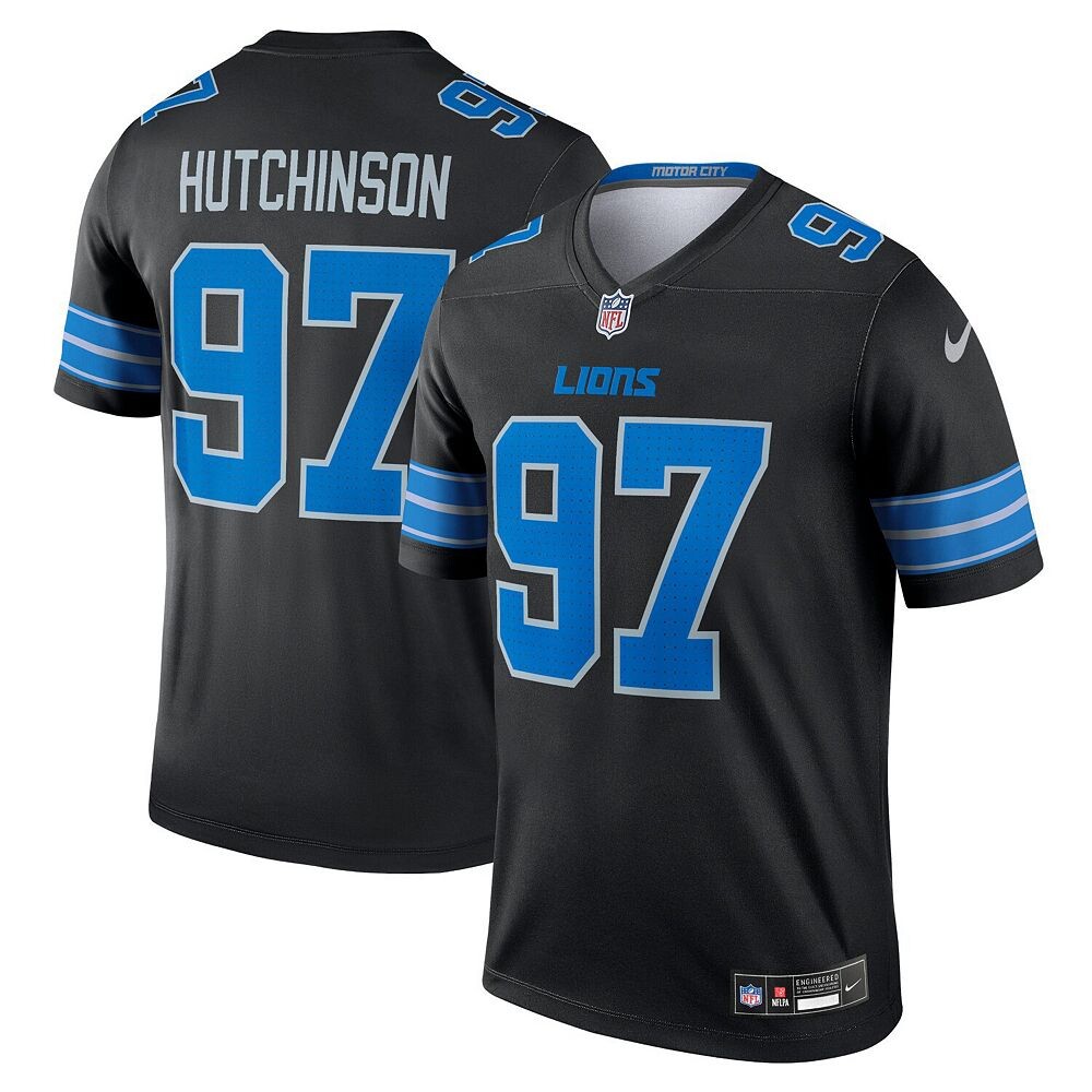 Мужская черная майка Nike Aidan Hutchinson Detroit Lions Legend, цвет Lns Black
