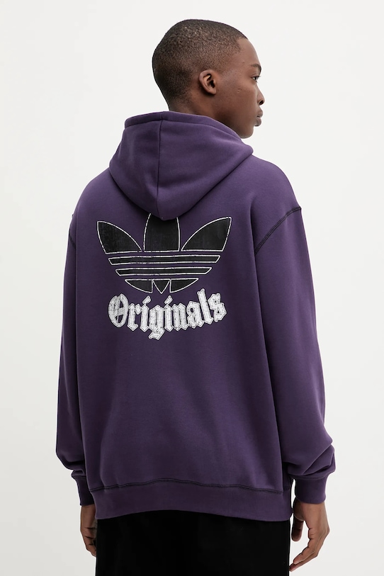 

Хлопковая толстовка Grfx Hoodie Adidas Originals, фиолетовый