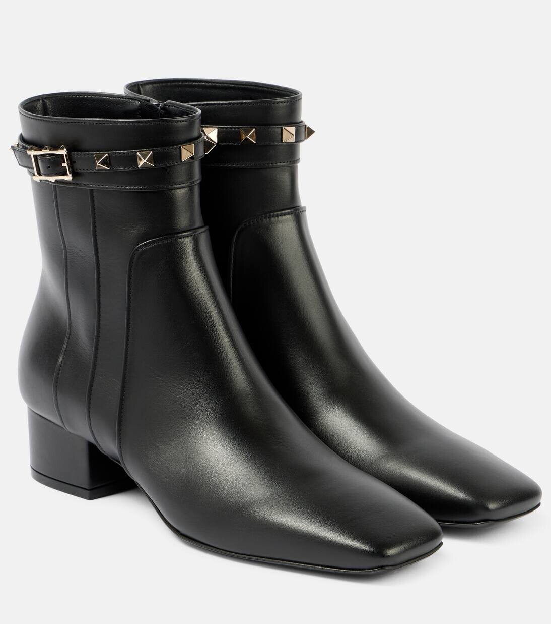 Кожаные ботильоны Rockstud 40 Valentino Garavani, черный
