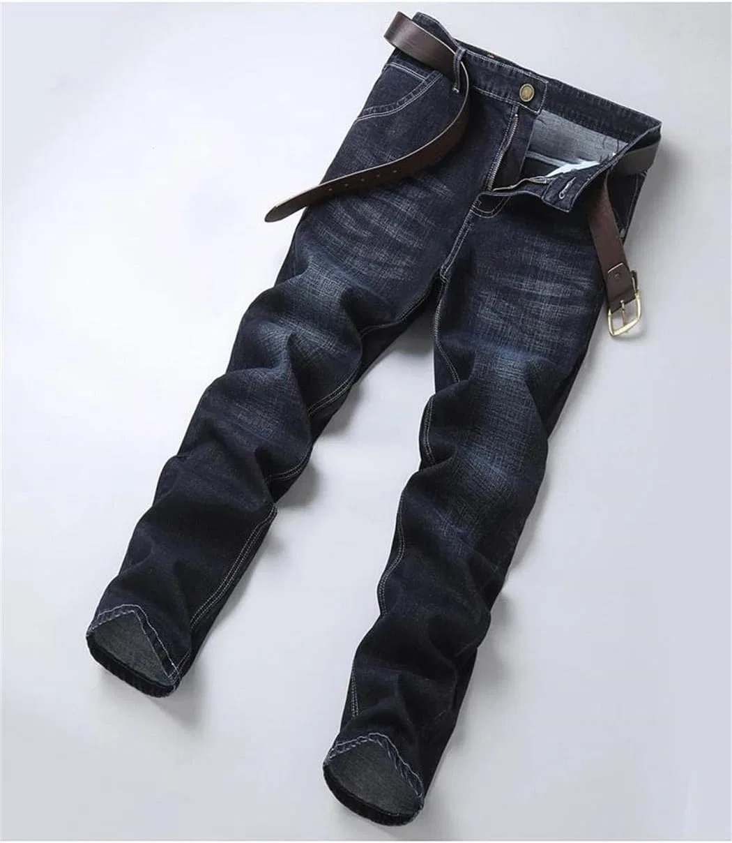 Джинсы классические Men Stretch Jeans Regular Fit Denim Pants Business Casual Classic Wear, 14 — фото 3
