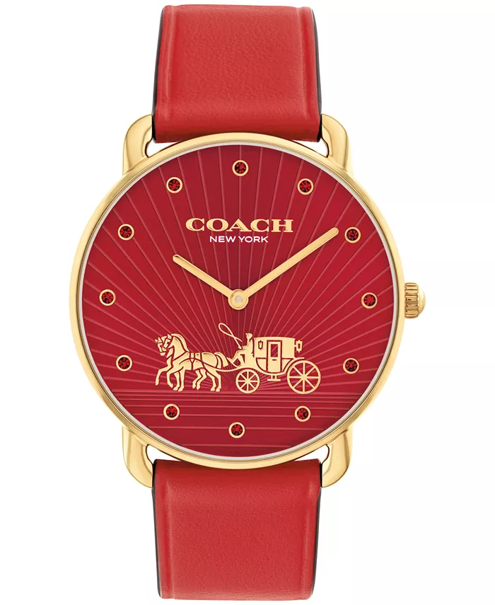 

Женские часы Elliot с красным кожаным ремешком New Year, 36mm Coach