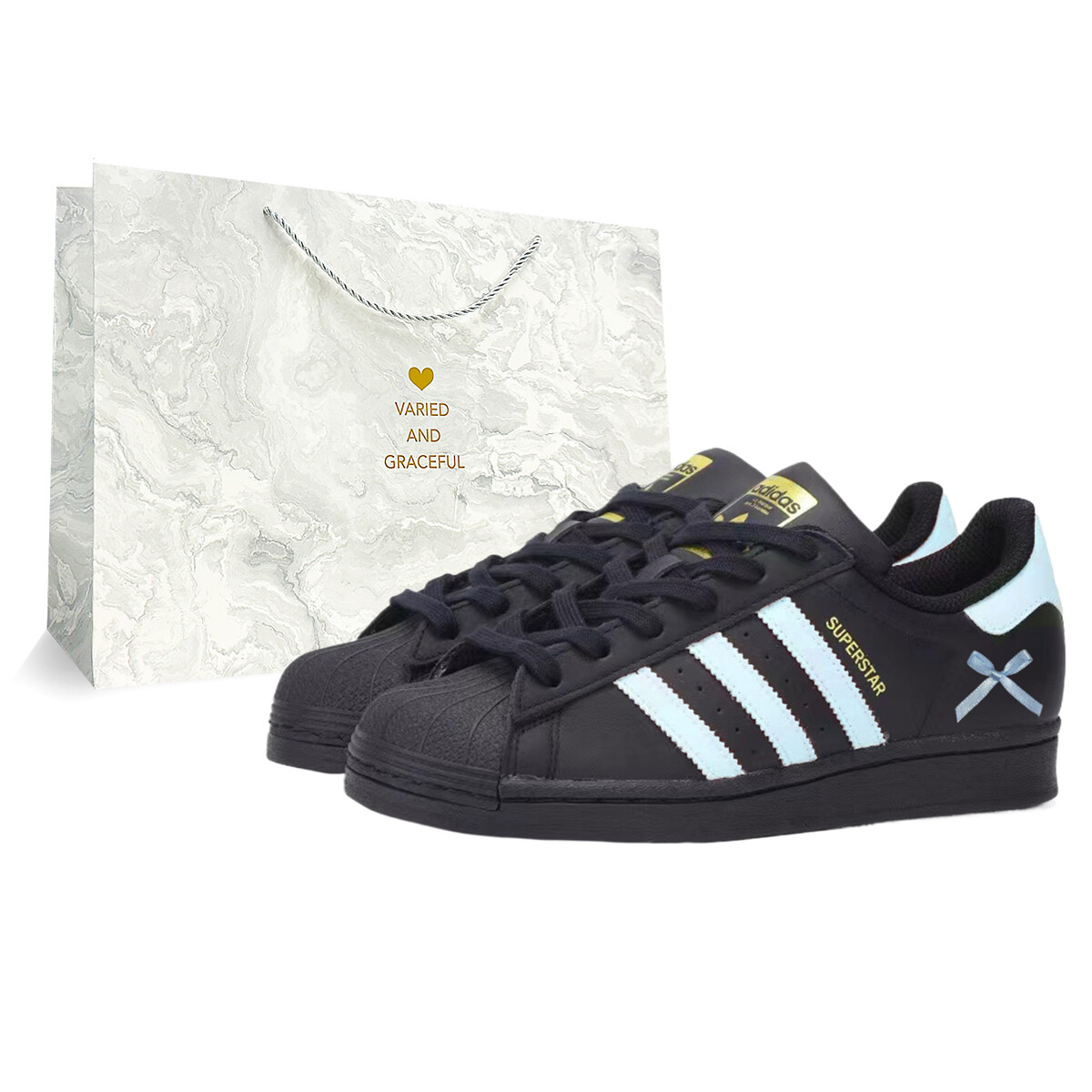 

Кроссовки Adidas Originals Superstar J Kids' Skateboarding Shoes Grade School, черный